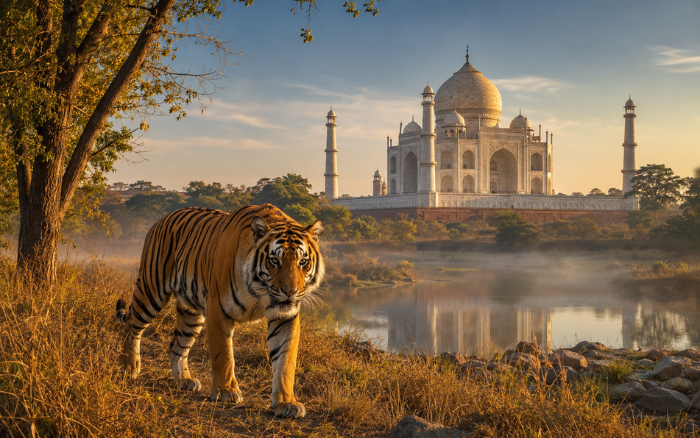Bengal tiger during a Ranthambore Tiger Safari on a Taj Mahal Tour with Ranthambore Tiger Safari