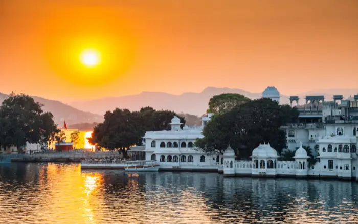 Udaipur Lake and historic palace Rajasthan travel