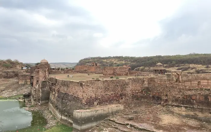Historic Ranthambore Fort surrounded by the national park landscape